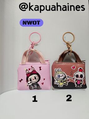 (Pick 1) Monster Mini Zip Pouch Keychain/Bag Charm NWOT